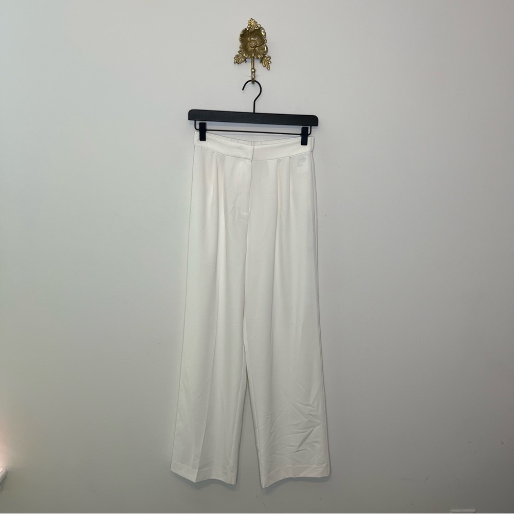 Goelia White Wide Leg Suit Pants 4